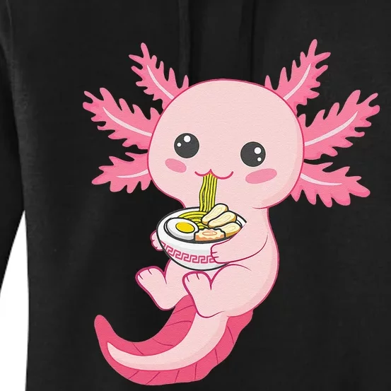 Kawaii Axolotl Eating Ra Noodles Manga Lover Anime Women's Pullover Hoodie