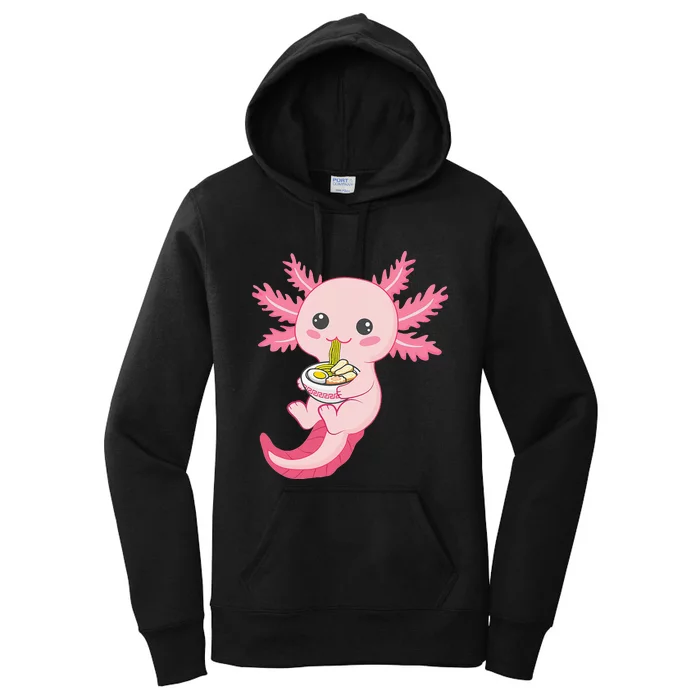 Kawaii Axolotl Eating Ra Noodles Manga Lover Anime Women's Pullover Hoodie