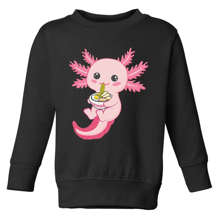 Kawaii Axolotl Eating Ra Noodles Manga Lover Anime Toddler Sweatshirt