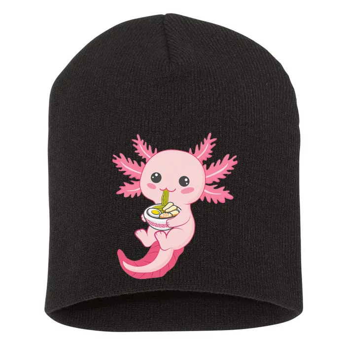 Kawaii Axolotl Eating Ra Noodles Manga Lover Anime Short Acrylic Beanie