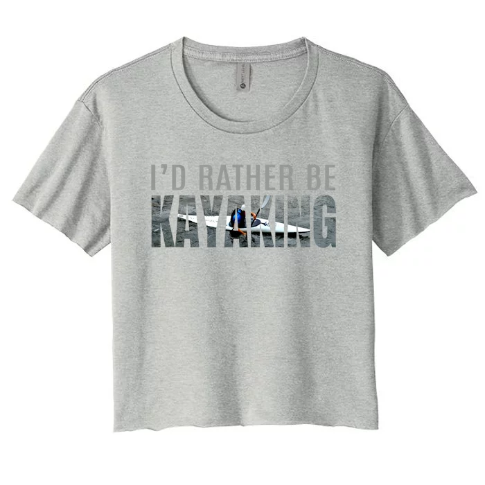 Kayak Accessories Equipt Gift ID Rather Be Kayaking Women's Crop Top Tee