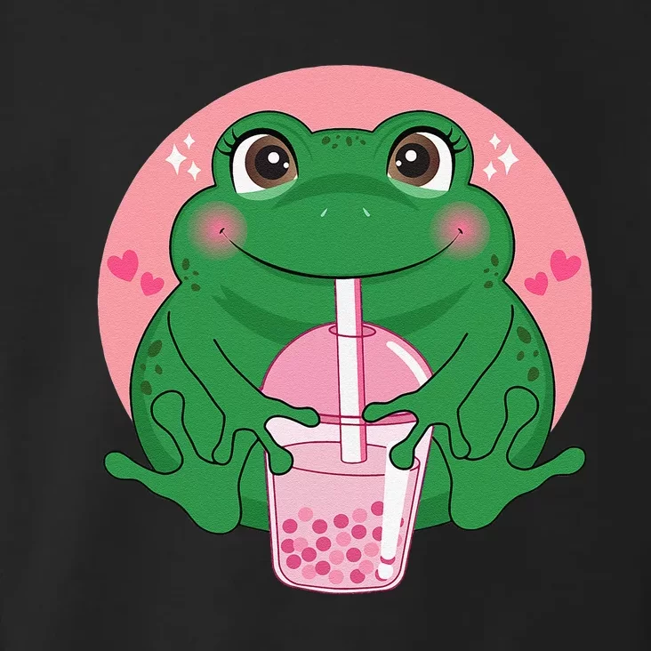 Kawaii Anime Frog Drinking Boba Tea Bubble Tea Cute Japanese Toddler Hoodie