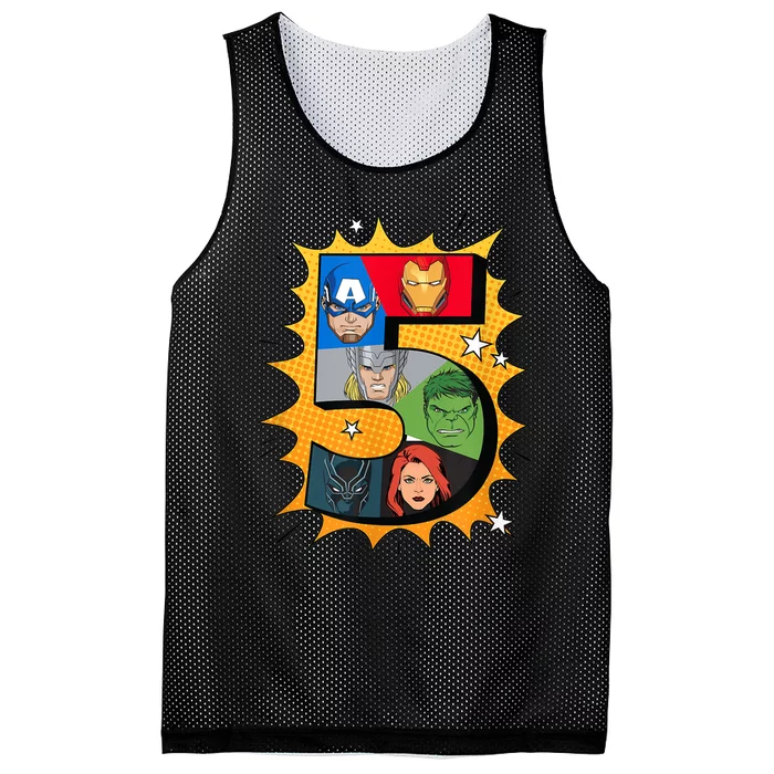 K.i.d.s Aven gers Comic Super Heroes 5th Birthday Mesh Reversible Basketball Jersey Tank