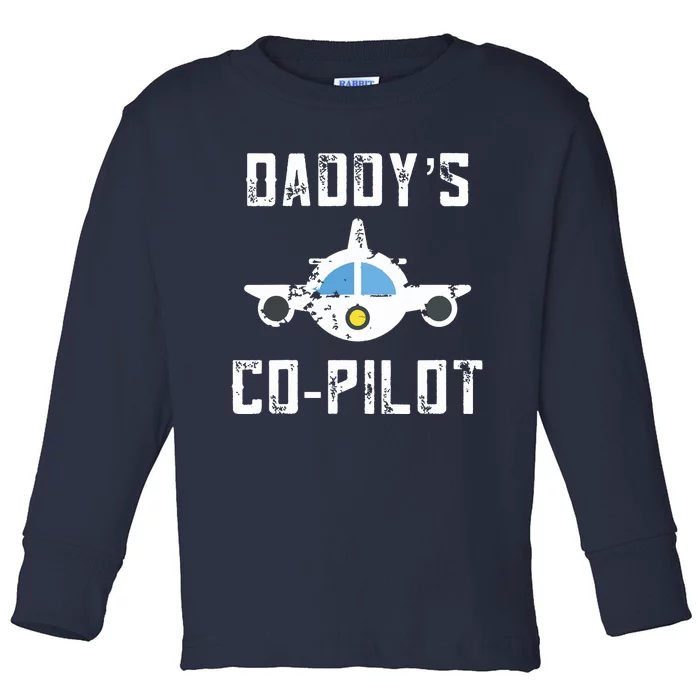 Kids Airplane Gifts For Kids Future Pilot Training Daddys CoPilot Toddler Long Sleeve Shirt