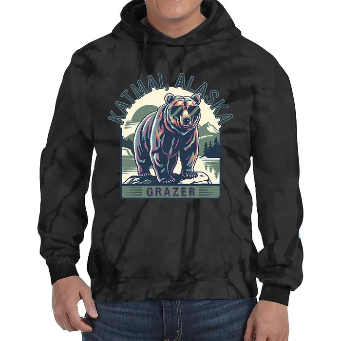 Katmai Alaska Grazer Vintage Fat Bear Week 2024 Tie Dye Hoodie