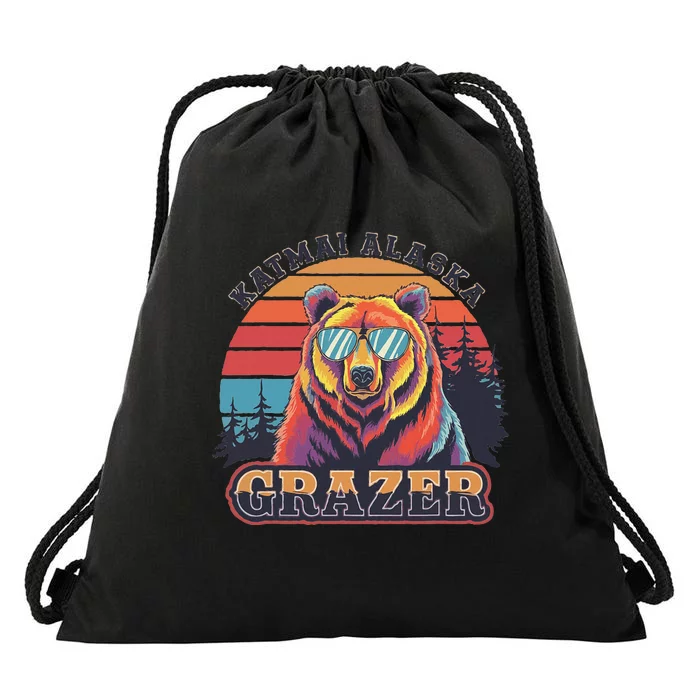 Katmai Alaska Grazer Vintage Fat Bear Week 2024 Drawstring Bag