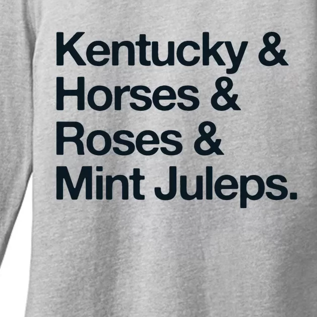 Kentucky And Horses And Roses And Mint Juleps Womens CVC Long Sleeve Shirt