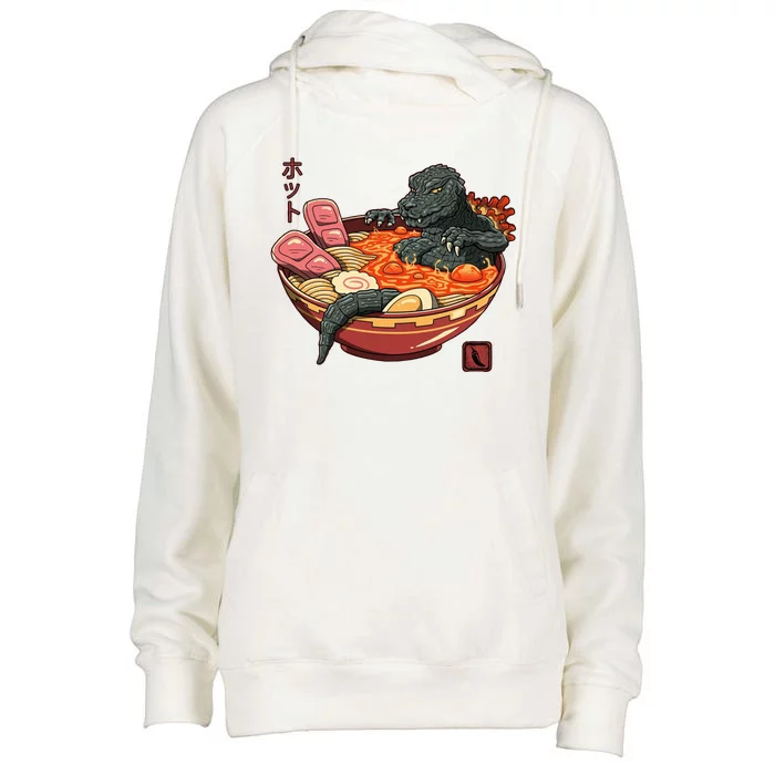 Kaiju Lava Ramen Womens Funnel Neck Pullover Hood