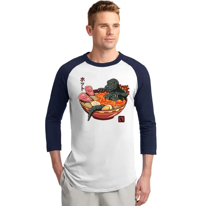 Kaiju Lava Ramen Baseball Sleeve Shirt