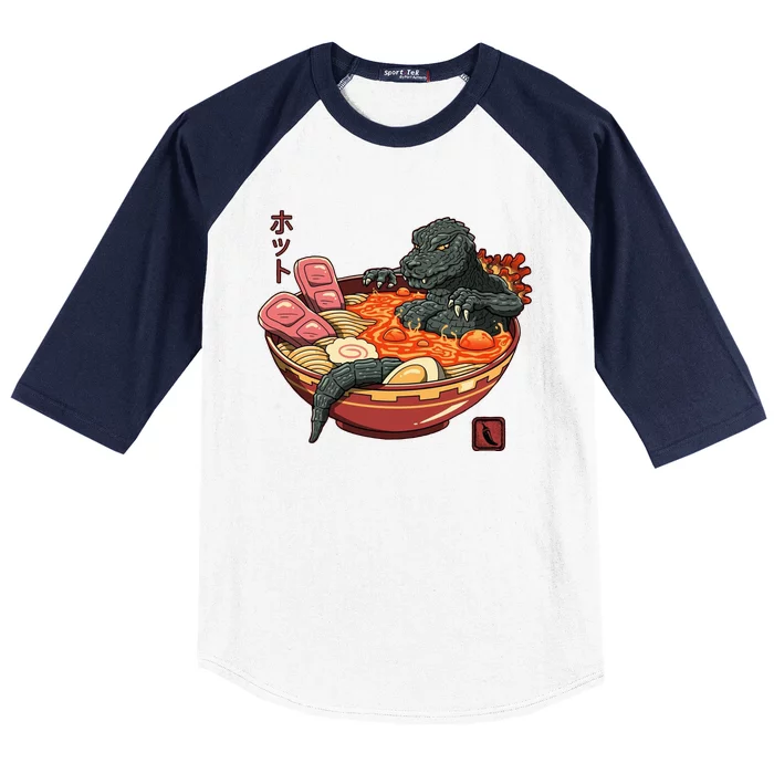 Kaiju Lava Ramen Baseball Sleeve Shirt