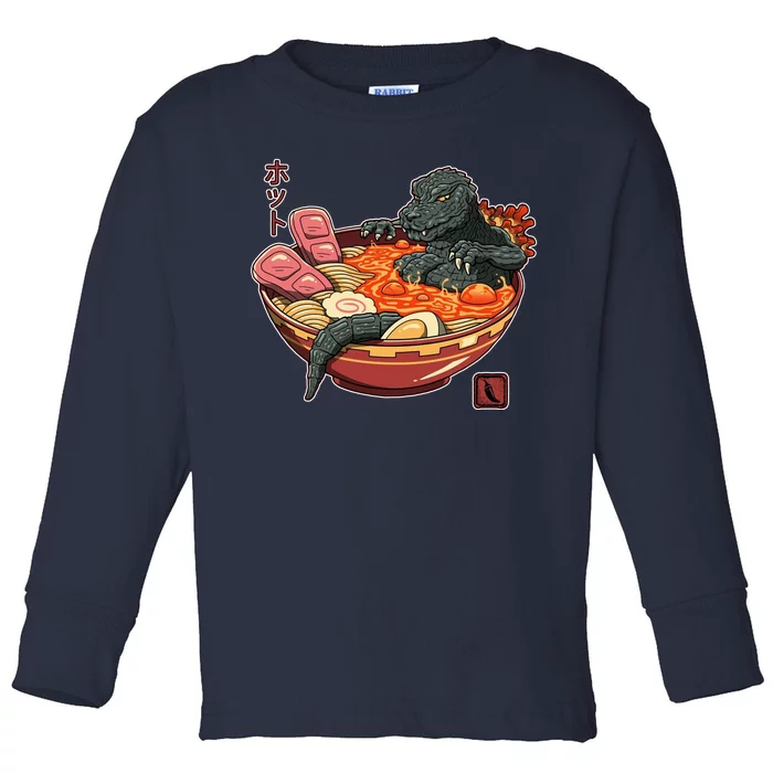 Kaiju Lava Ramen Toddler Long Sleeve Shirt