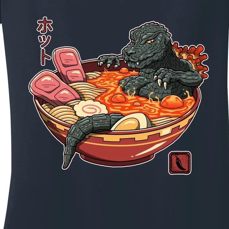 Kaiju Lava Ramen Women's V-Neck T-Shirt