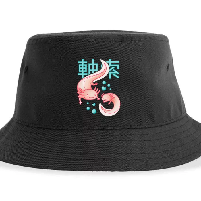 Kawaii Axolotls Japanese Aesthetic Harajuku Anime Axolotl Sustainable Bucket Hat