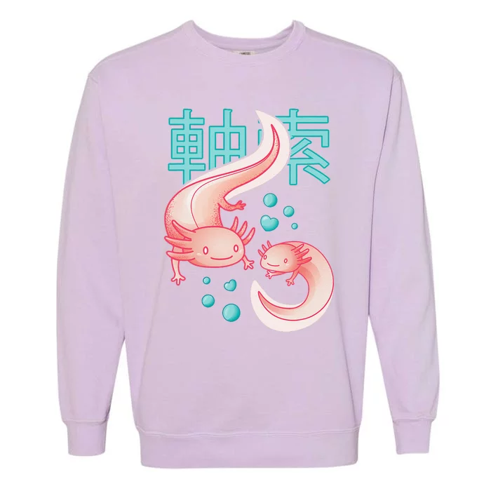 Kawaii Axolotls Japanese Aesthetic Harajuku Anime Axolotl Garment-Dyed Sweatshirt