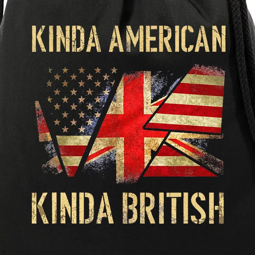 Kinda American Kinda British Dual Citizenship US UK Flag Drawstring Bag