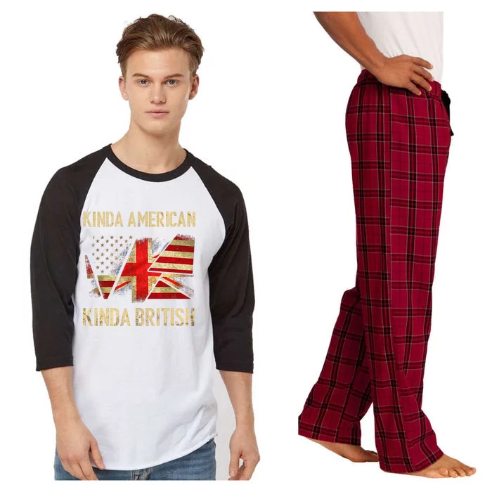 Kinda American Kinda British Dual Citizenship US UK Flag Raglan Sleeve Pajama Set