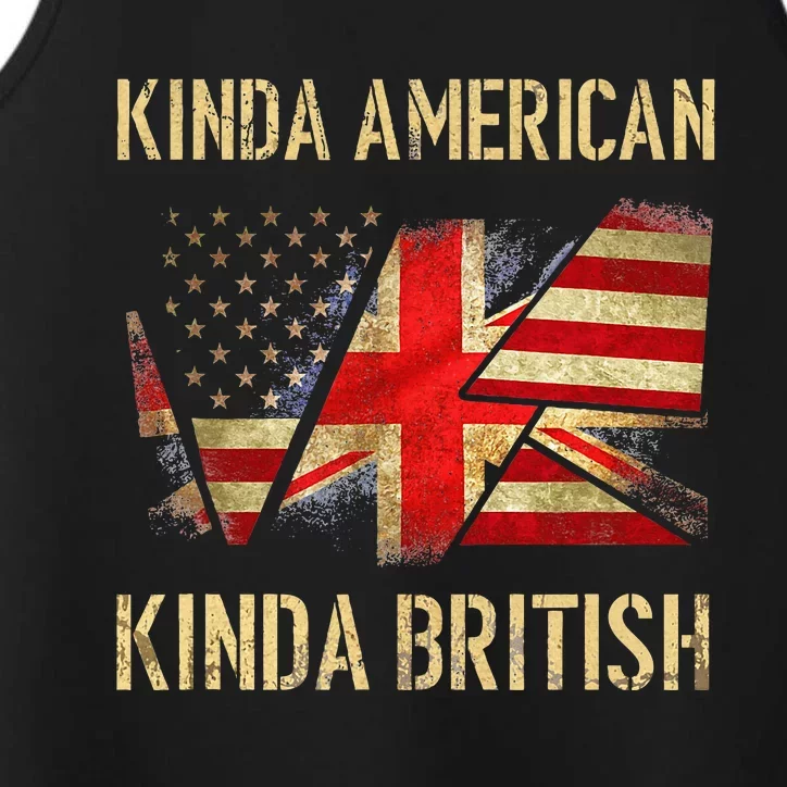 Kinda American Kinda British Dual Citizenship US UK Flag Performance Tank