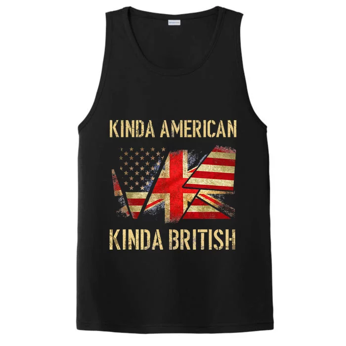 Kinda American Kinda British Dual Citizenship US UK Flag Performance Tank