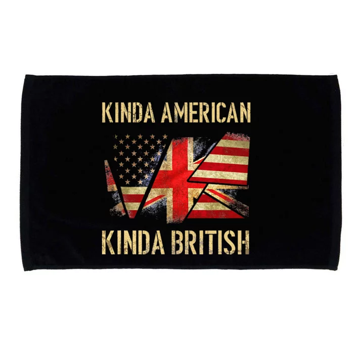 Kinda American Kinda British Dual Citizenship US UK Flag Microfiber Hand Towel