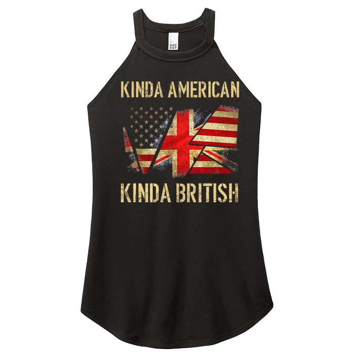 Kinda American Kinda British Dual Citizenship US UK Flag Women’s Perfect Tri Rocker Tank