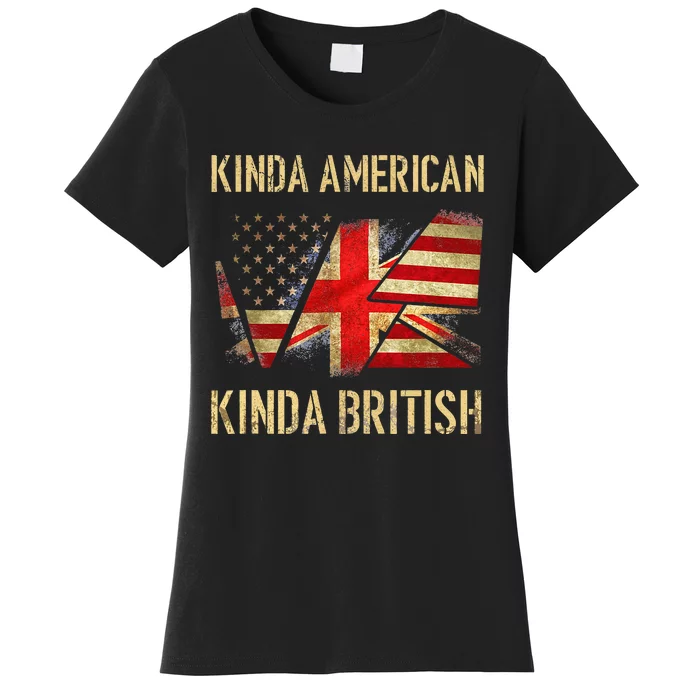 Kinda American Kinda British Dual Citizenship US UK Flag Women's T-Shirt