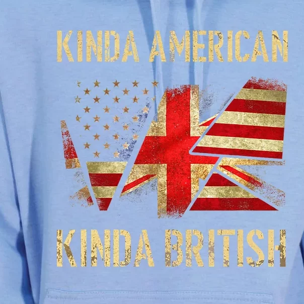 Kinda American Kinda British Dual Citizenship US UK Flag Unisex Surf Hoodie