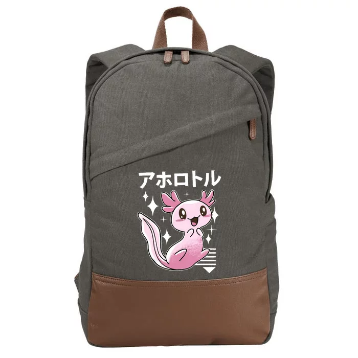 Kawaii Axolotl Cotton Canvas Backpack