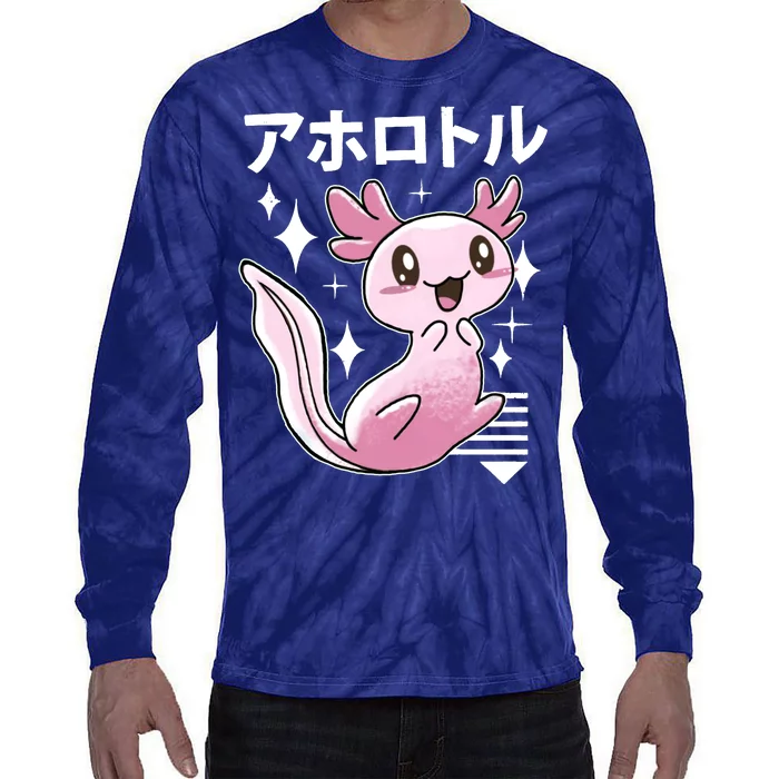 Kawaii Axolotl Tie-Dye Long Sleeve Shirt