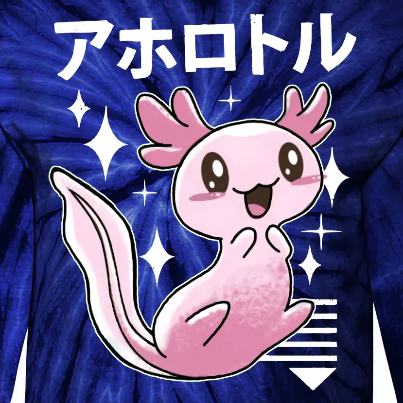 Kawaii Axolotl Tie-Dye Long Sleeve Shirt