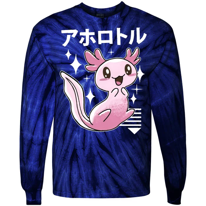 Kawaii Axolotl Tie-Dye Long Sleeve Shirt