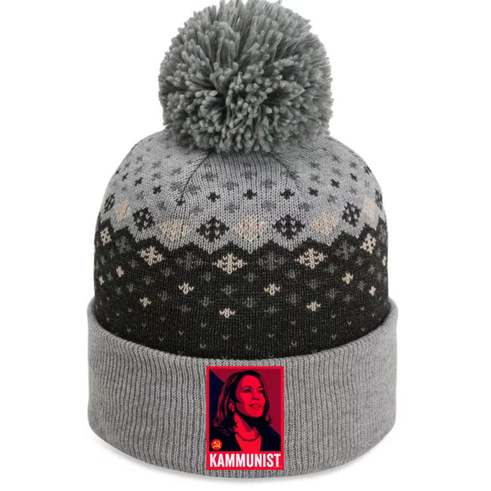 Kamunist Anti Kamala Harris Funny Election 2024 The Baniff Cuffed Pom Beanie