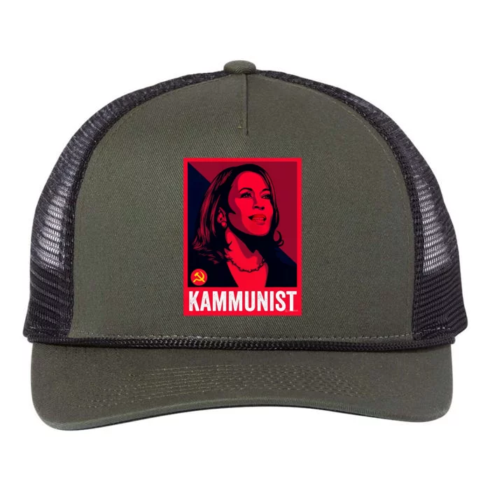 Kamunist Anti Kamala Harris Funny Election 2024 Retro Rope Trucker Hat Cap