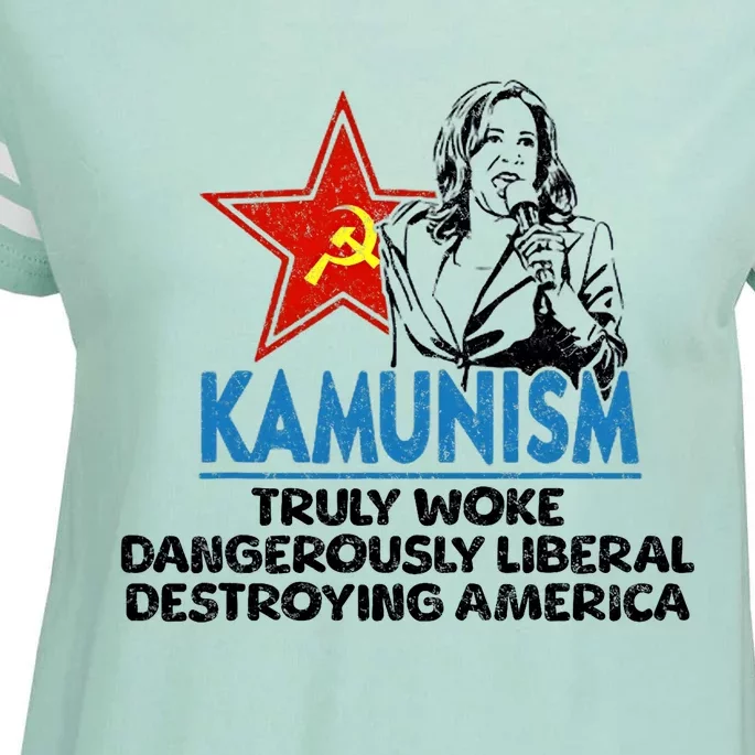 Kammunism Anti Kamala Vote Trump 2024 Funny Political Enza Ladies Jersey Football T-Shirt