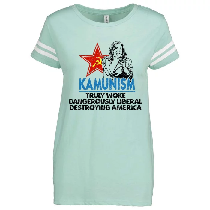 Kammunism Anti Kamala Vote Trump 2024 Funny Political Enza Ladies Jersey Football T-Shirt