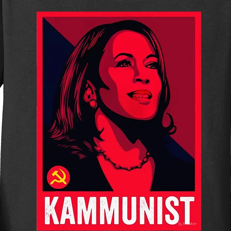 Kamunist Anti Kamala Harris Kids Long Sleeve Shirt