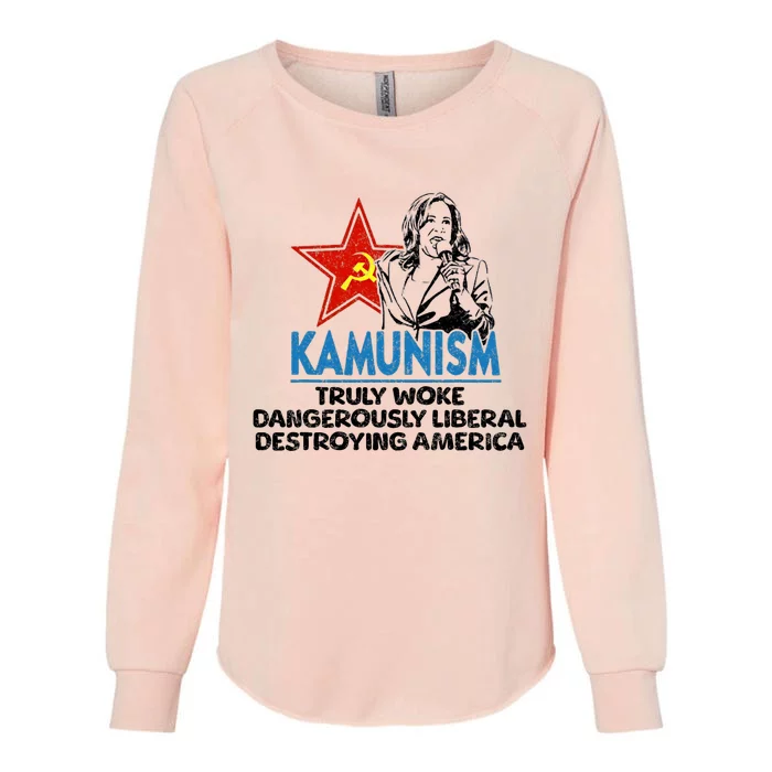 Kammunism Anti Kamala Vote Trump 2024 Funny Political Womens California Wash Sweatshirt