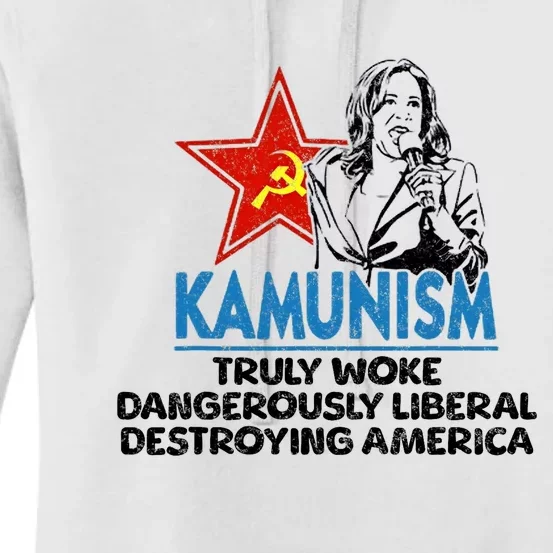 Kammunism Anti Kamala Vote Trump 2024 Funny Political Women's Pullover Hoodie