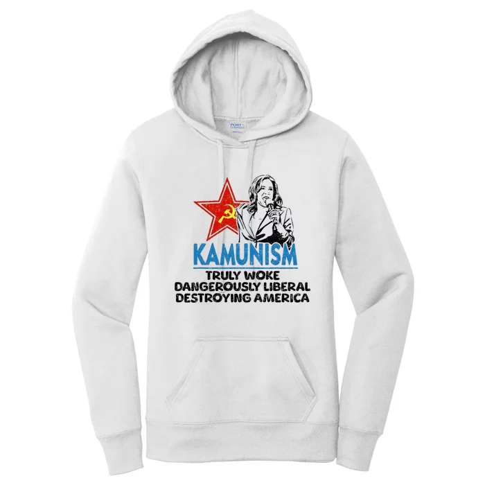 Kammunism Anti Kamala Vote Trump 2024 Funny Political Women's Pullover Hoodie