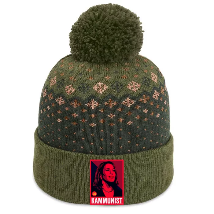 Kamunist Anti Kamala Harris Funny Election 2024 The Baniff Cuffed Pom Beanie