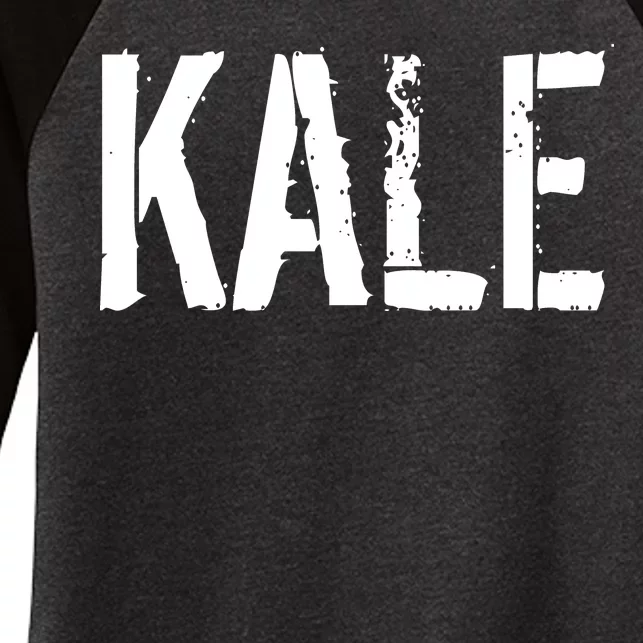 Kale Vegan Vegetarian Funny Parody Women's Tri-Blend 3/4-Sleeve Raglan Shirt