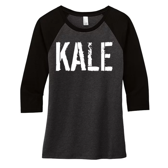 Kale Vegan Vegetarian Funny Parody Women's Tri-Blend 3/4-Sleeve Raglan Shirt