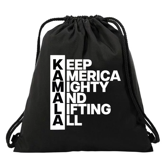 Keep America Mighty And Lifting All Kamala Drawstring Bag