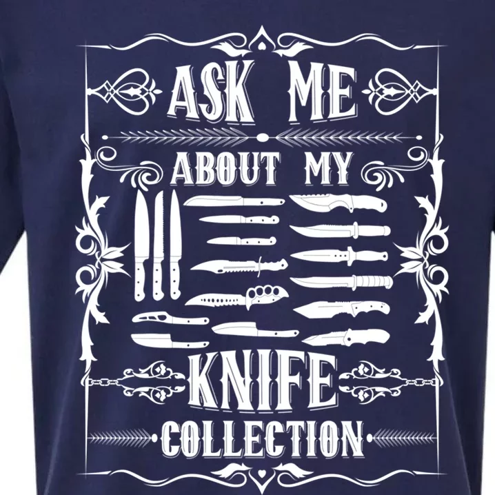 Knifeaholic Ask Me About My Knife Collection Knife Collector Great Gift Sueded Cloud Jersey T-Shirt