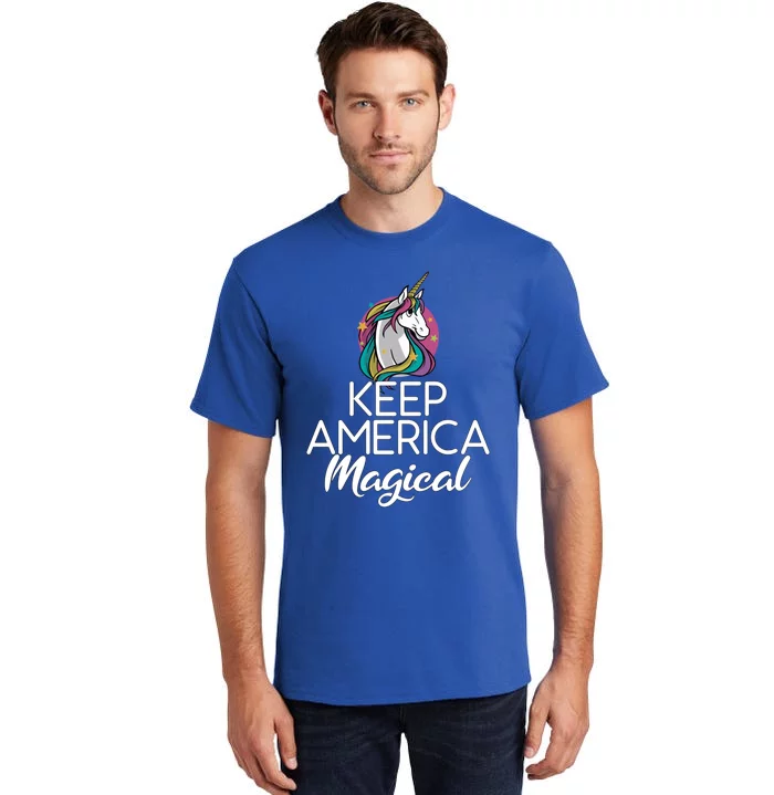 Keep America Magical Unicorn 4th Of July Gift Tall T-Shirt