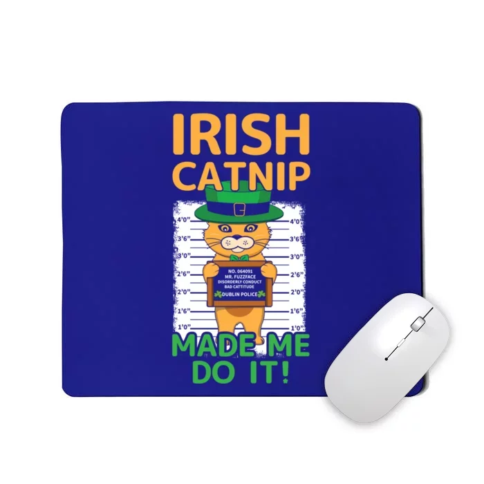 Kawaii Angry Mad Cat Irish Meow Happy Saint Patrick Day Cute Gift Mousepad