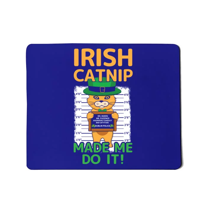 Kawaii Angry Mad Cat Irish Meow Happy Saint Patrick Day Cute Gift Mousepad