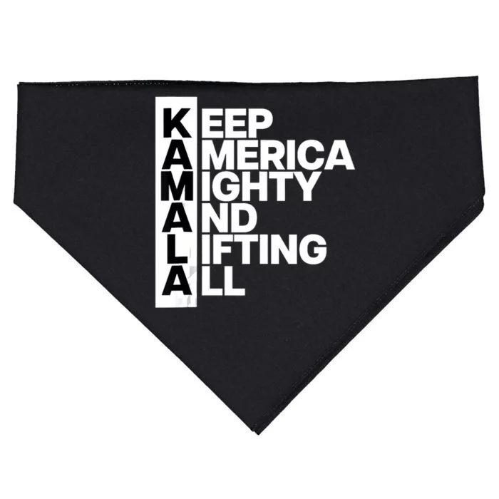 Keep America Mighty And Lifting All Kamala USA-Made Doggie Bandana