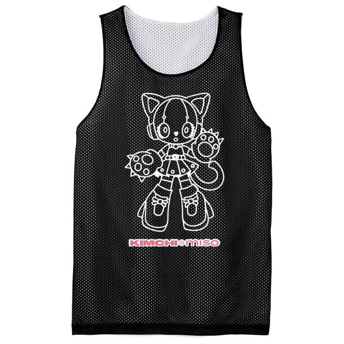 Kimchi And Miso Mecha Cat Girl Mesh Reversible Basketball Jersey Tank