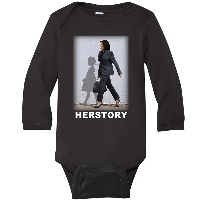 Kamala Harris Herstory Making History Baby Long Sleeve Bodysuit