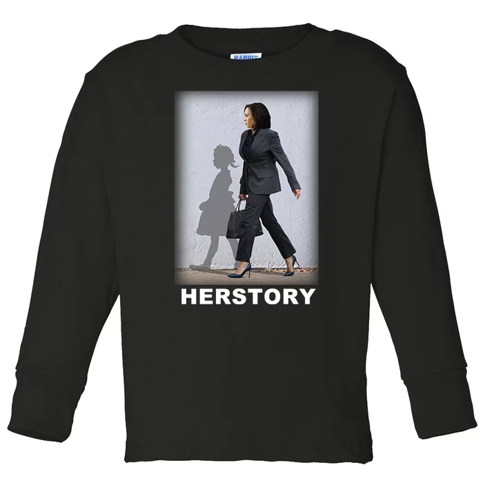 Kamala Harris Herstory Making History Toddler Long Sleeve Shirt